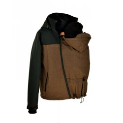 Shara Pánská Nosící Softshelová bunda - jaro/podzim - hnědá žíhaná/černá