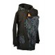 Shara Nosící Softshelový kabát -ZIMA - černá/bylinky