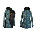 Shara Nosící Softshelový kabát -ZIMA - modro zlatá obloha/černá