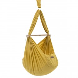 NONOMO® SWINGING HAMMOCK-SET BABY CLASSIC WITH POLYESTER MATTRESS AND CEILING FIXTURE- Mustard