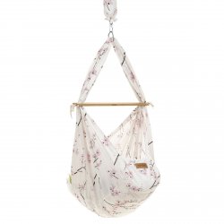 NONOMO® SWINGING HAMMOCK-SET BABY CLASSIC WITH POLYESTER MATTRESS AND CEILING FIXTURE- Cherry Blossom